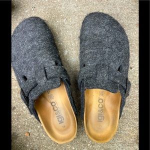 Igi&co wool felt leather clogs slides